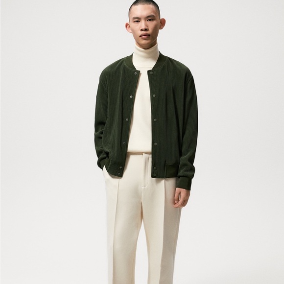 Zara PLEATED BOMBER JACKET - - Picture 2 of 10